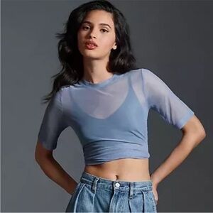NEW Porridge clothing Sky Blue Mesh Top